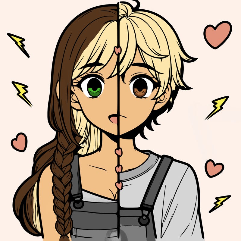 realistic girl boy split