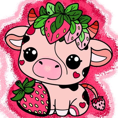 cute strawberry cow