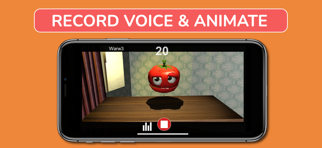 Animate Me 3D - A 3D character animation interface with voice recording features in Animate Me 3D