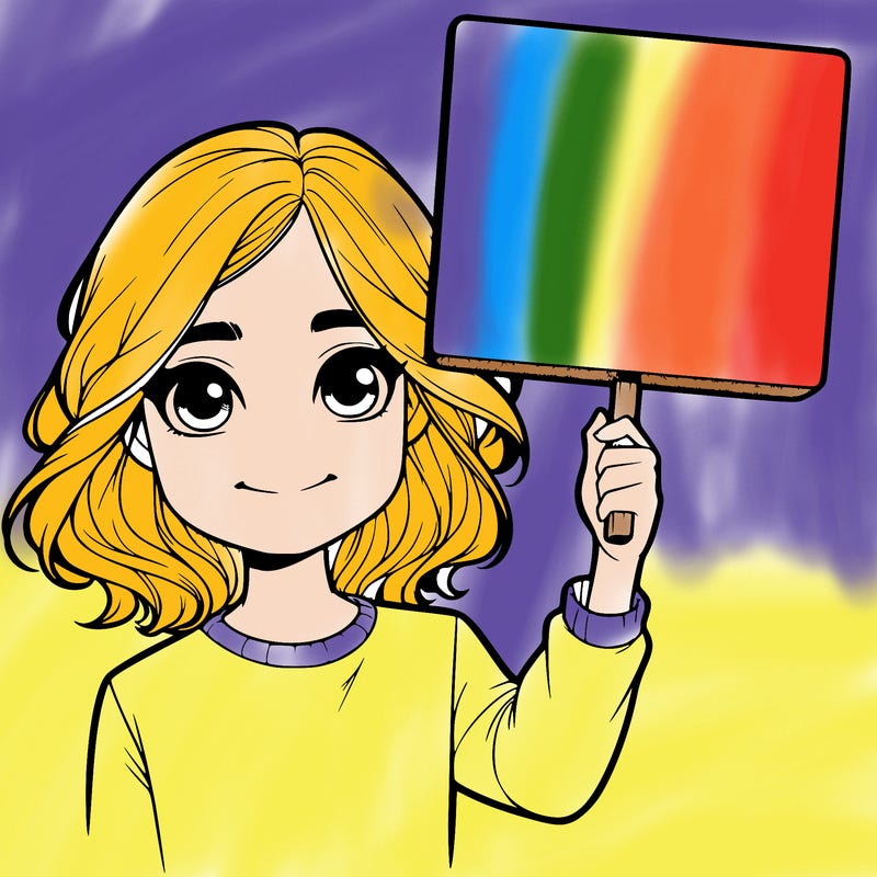 realistic girl holding up a sign