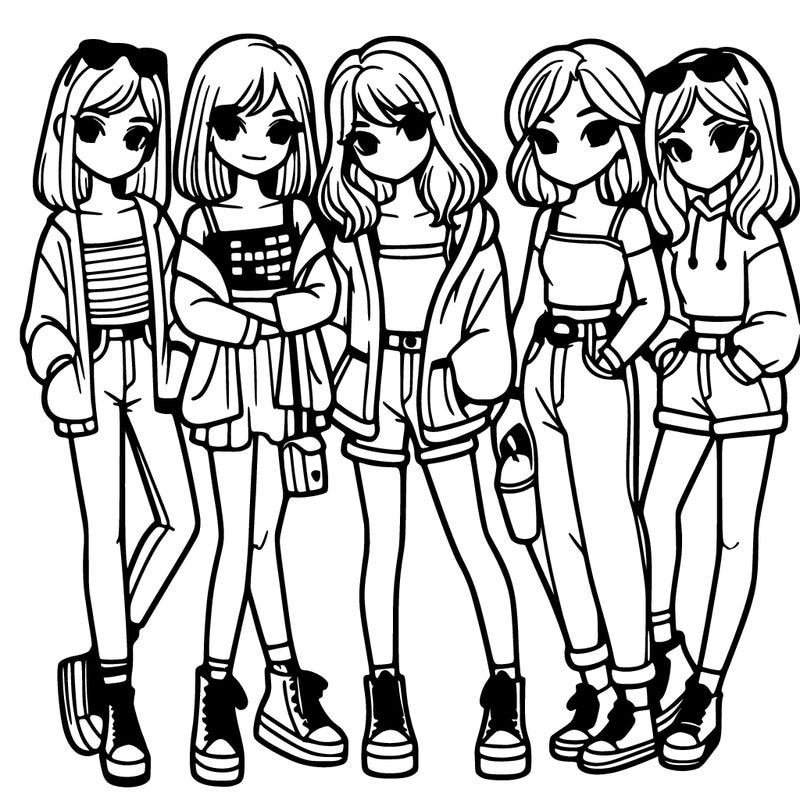 a group of girls teenagers