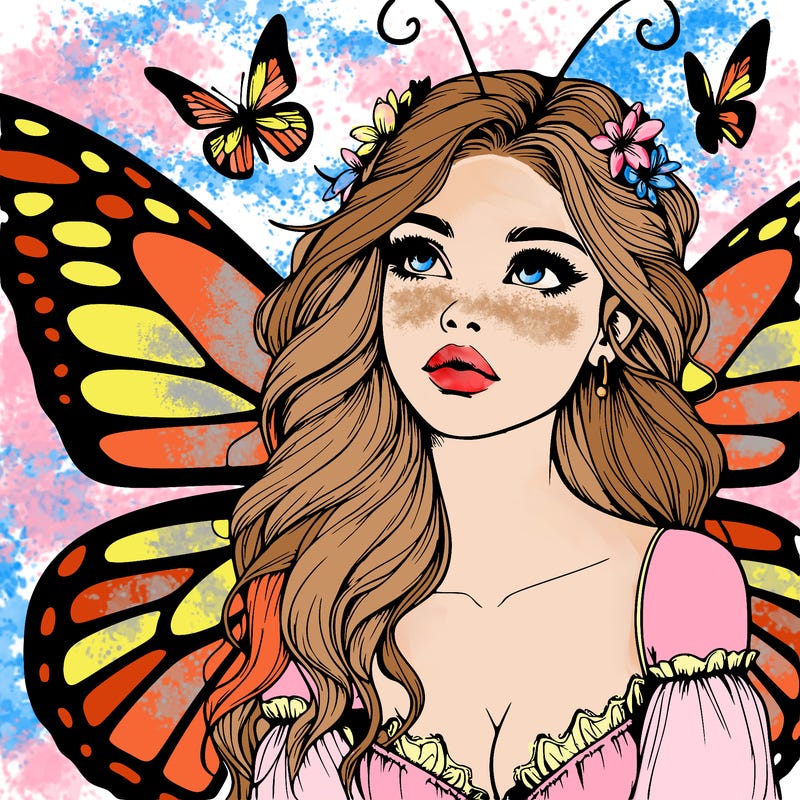 butterfly fairy realistic girl