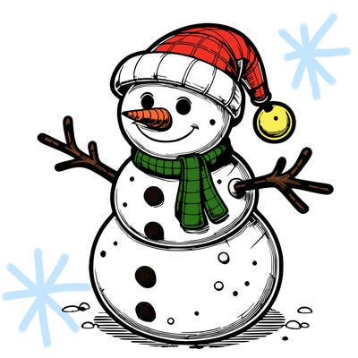 realistic christmas snowman