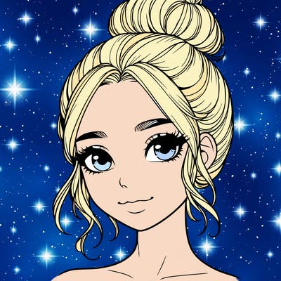 realistic pretty girl with hair in bun