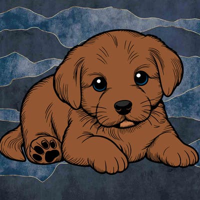 a cute realistic puppy