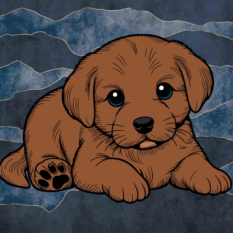 a cute realistic puppy