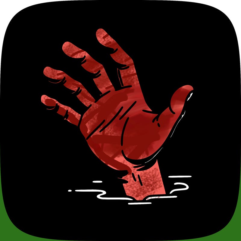 hand reaching out of darkness