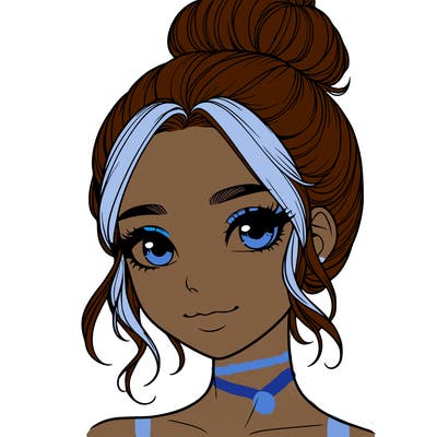 realistic pretty girl with hair in bun