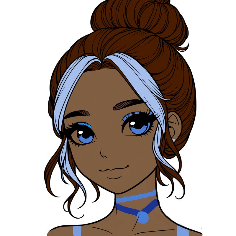 realistic pretty girl with hair in bun