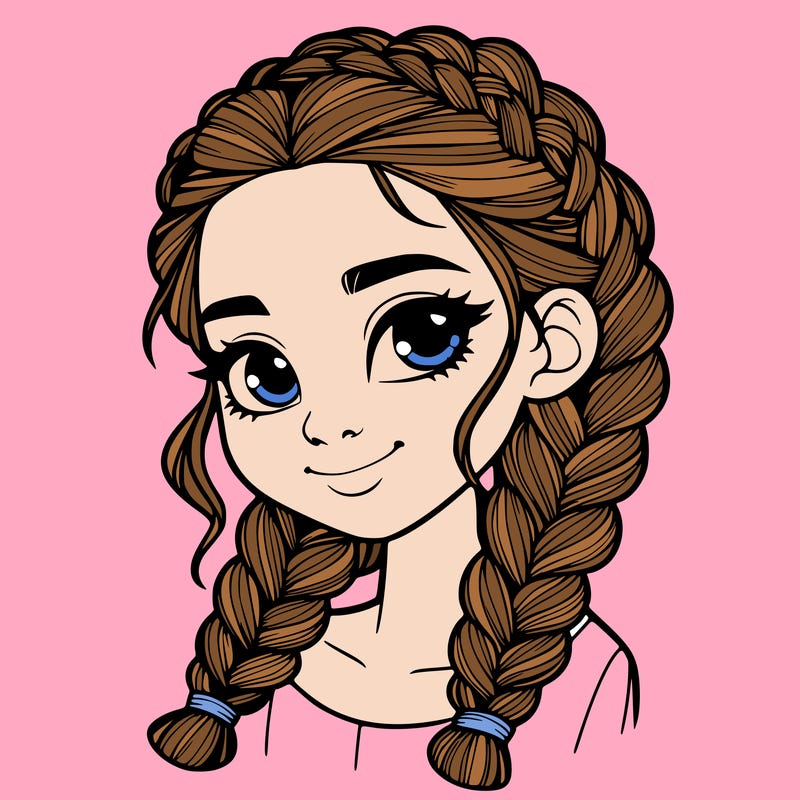 girl with braids realistic