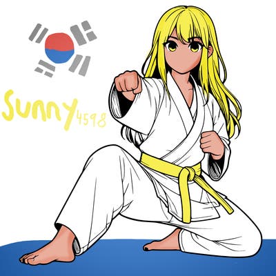 realistic karate girl