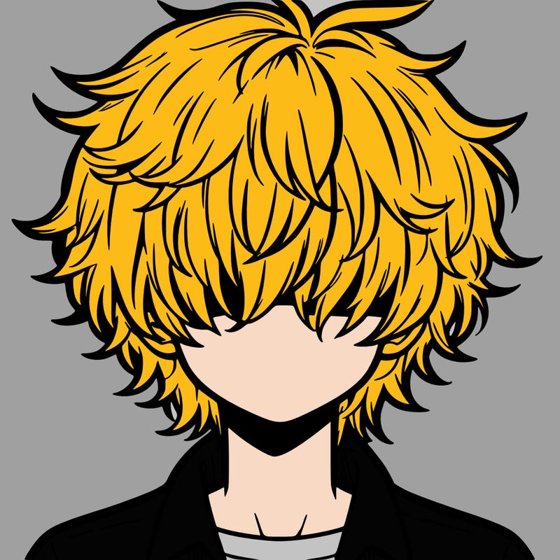 manga boy fluffy hair covering his eyes