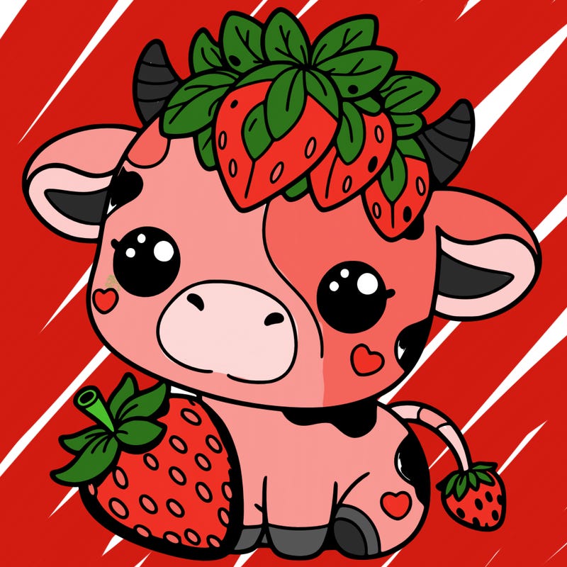 cute strawberry cow