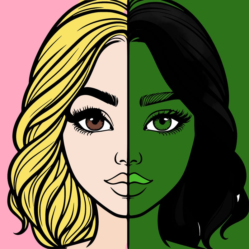 realistic girl split half