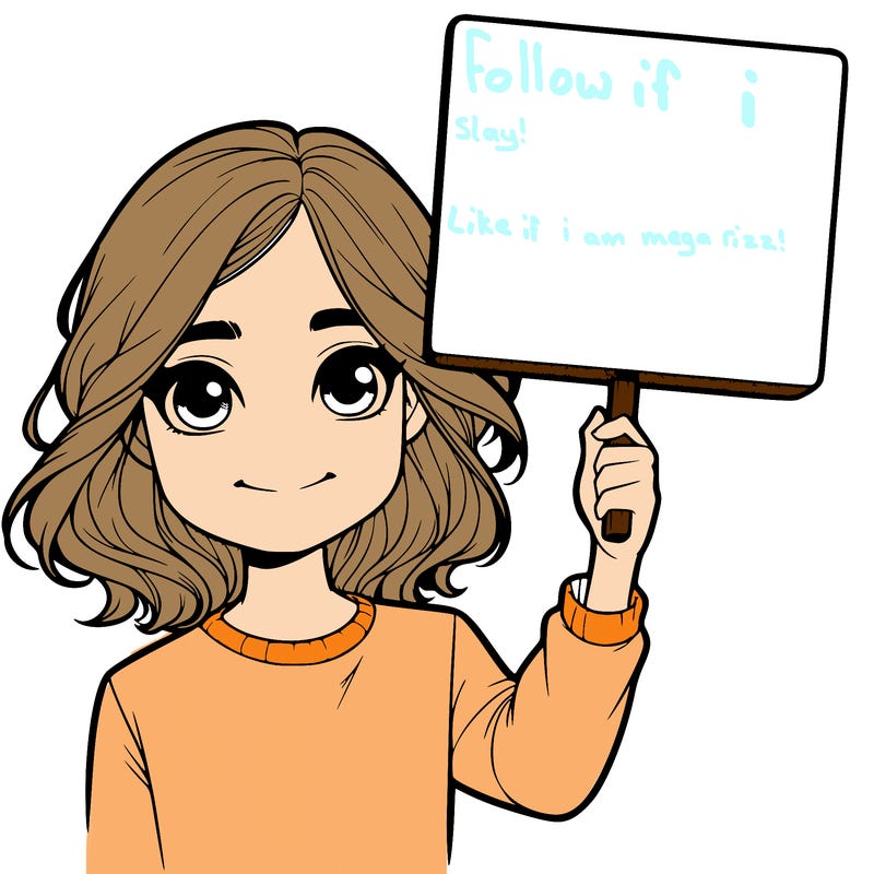 realistic girl holding up a sign