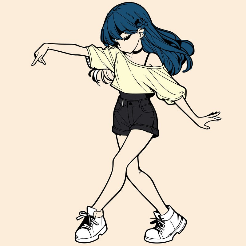 realistic girl danceing