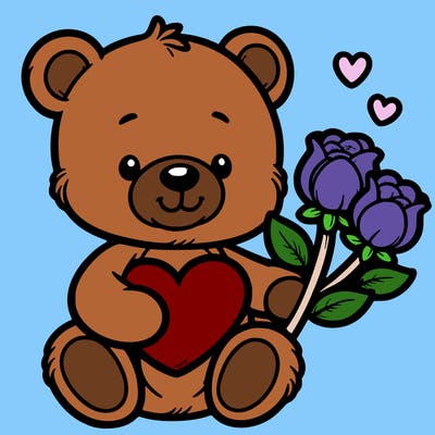 teddy bear a holding heart