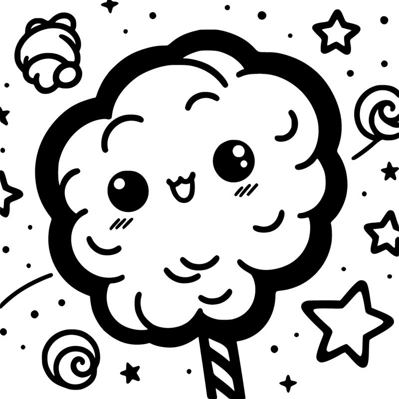 cotton candy with stars