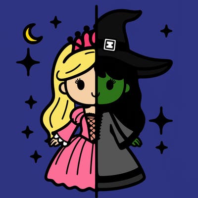 split princess and witch