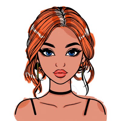 realistic girl with makeup on