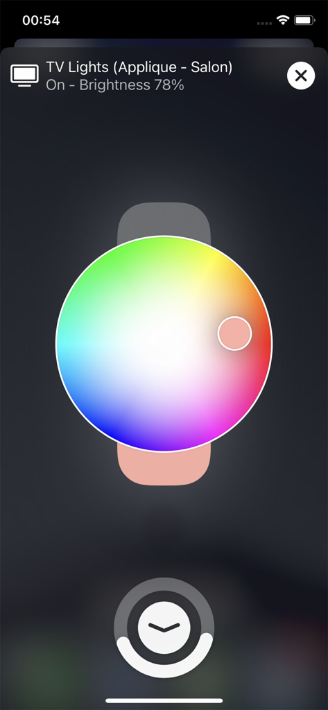 Home Widget - for HomeKit - Circular color wheel interface for controlling smart lights in the Home Widget app