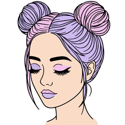 woman with hair buns