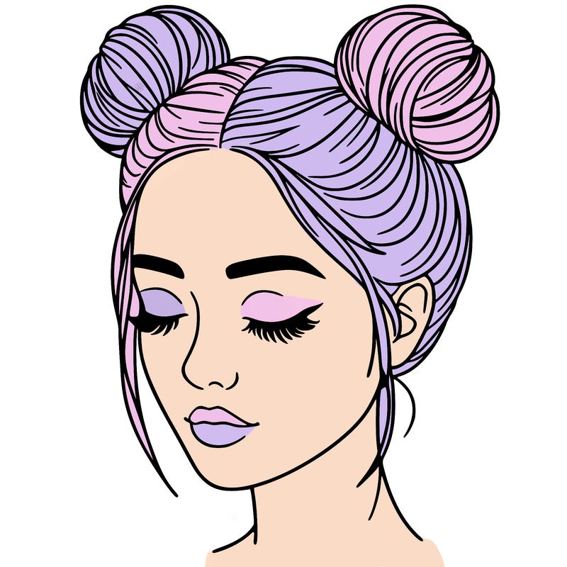 woman with hair buns