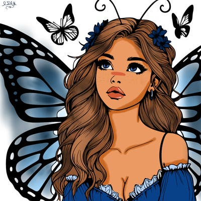 butterfly fairy realistic girl