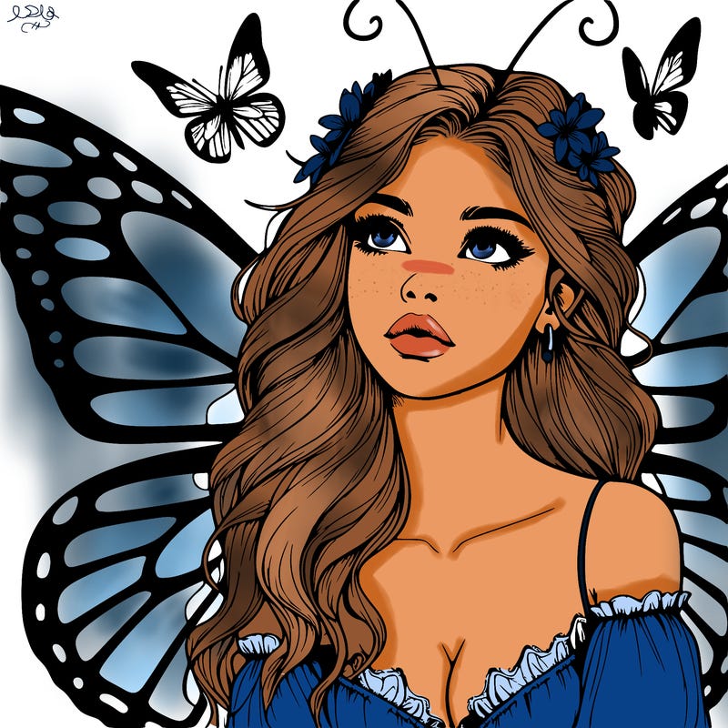 butterfly fairy realistic girl