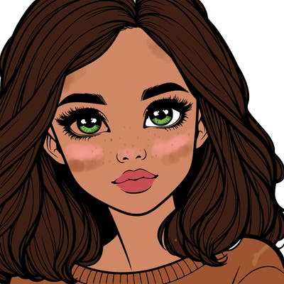 realistic girl whith cute eyes