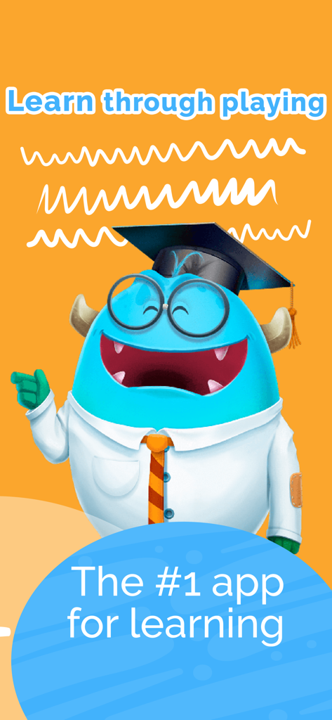 Smartick Kids Learn Math - Smartick math learning app mascot blue monster wearing a graduation cap