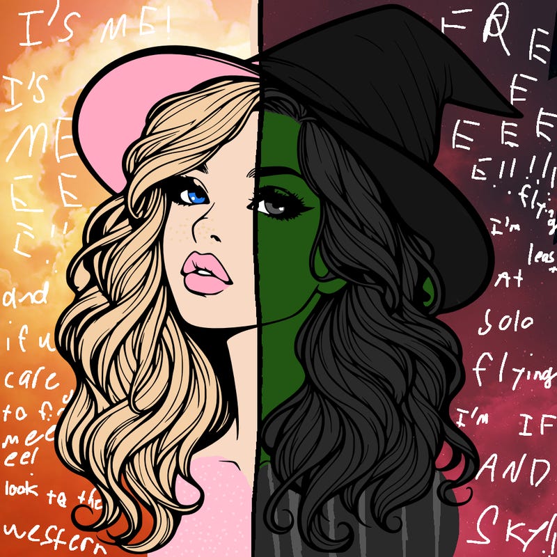 realistic witch girl with wavy hair and lips