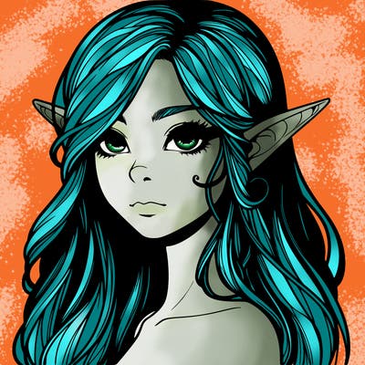 elf girl realistic dark fantasy