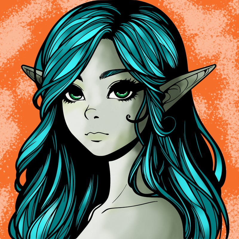 elf girl realistic dark fantasy