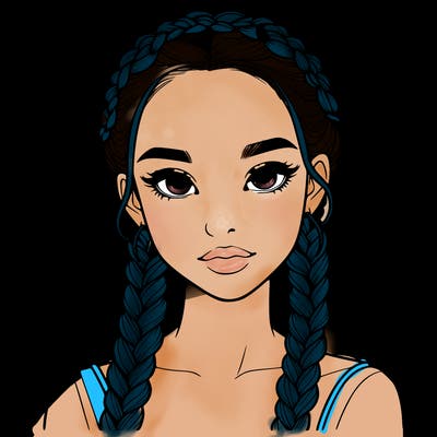 realistic girl with braids