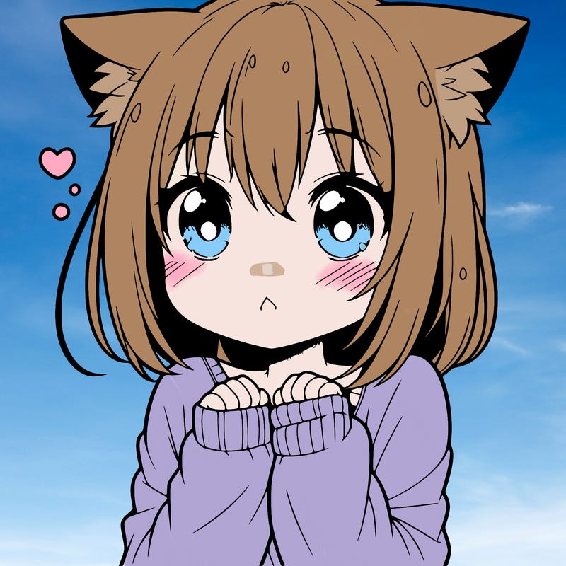 shy anime catgirl