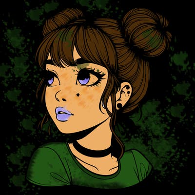 realistic girl with spacebuns