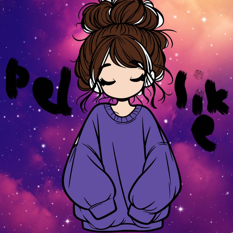 girl with baggy sweatshirt and messy bun