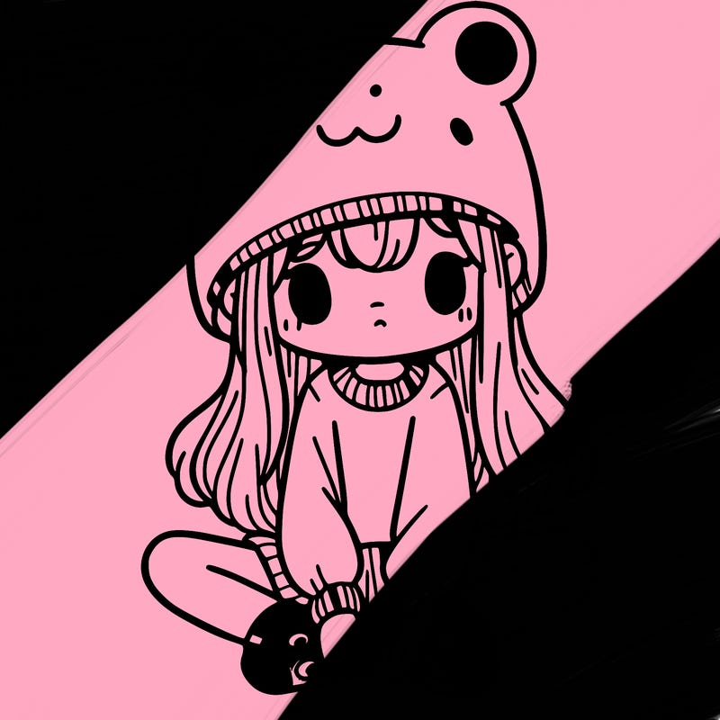 a girl wearing a frog hat and some frog socks