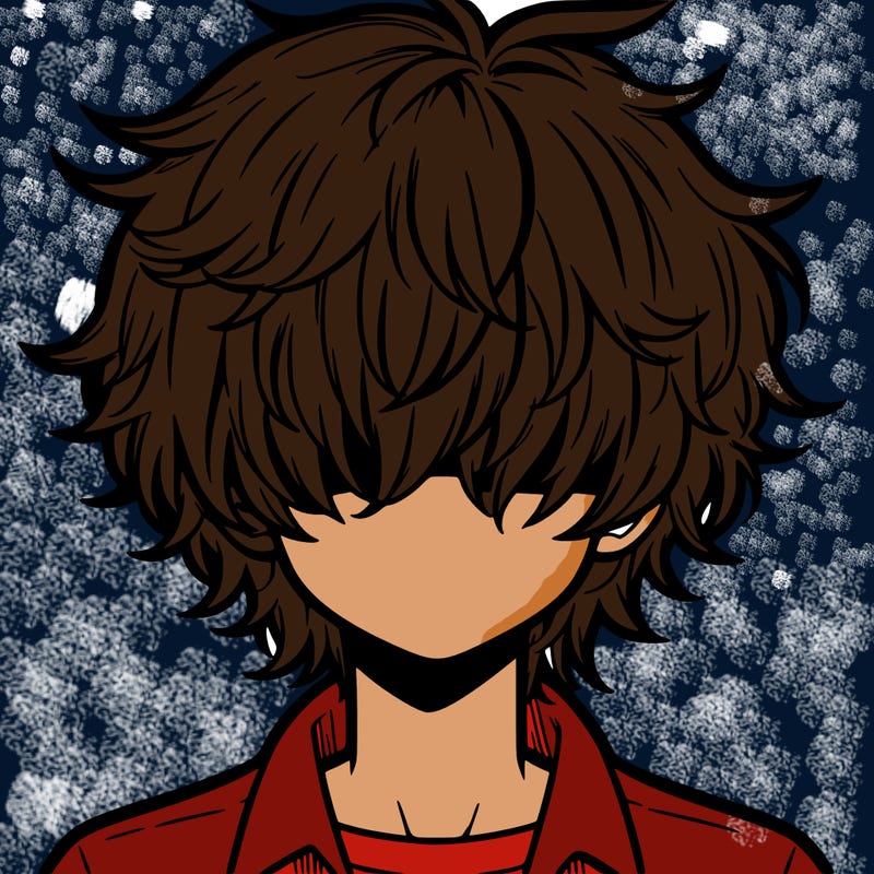 manga boy fluffy hair covering his eyes