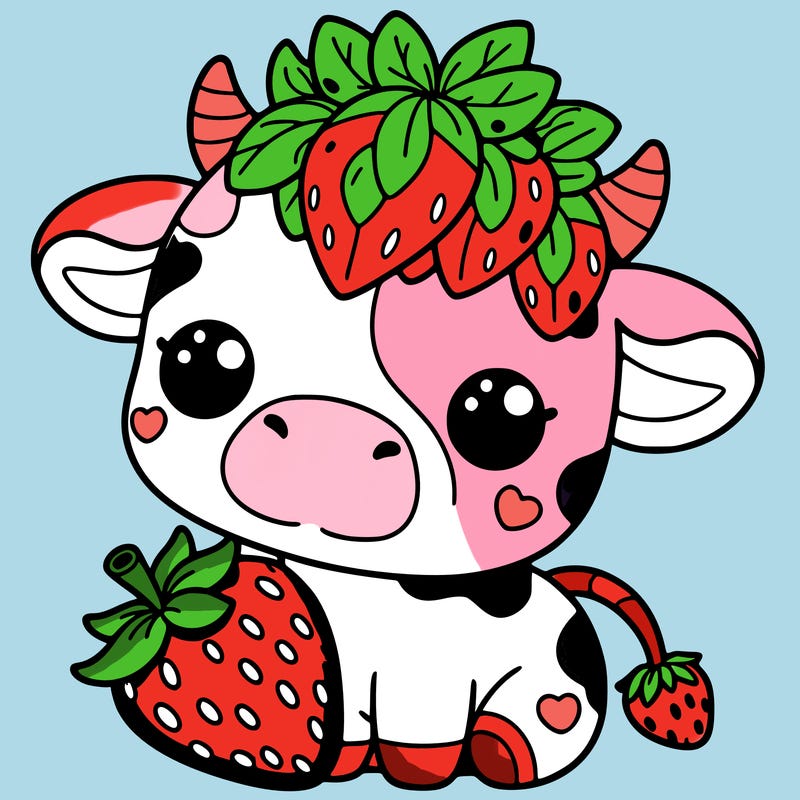 cute strawberry cow