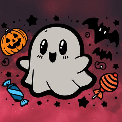 halloween cute little ghost