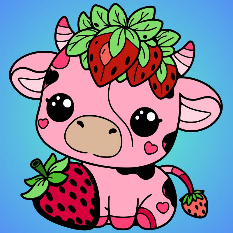 cute strawberry cow