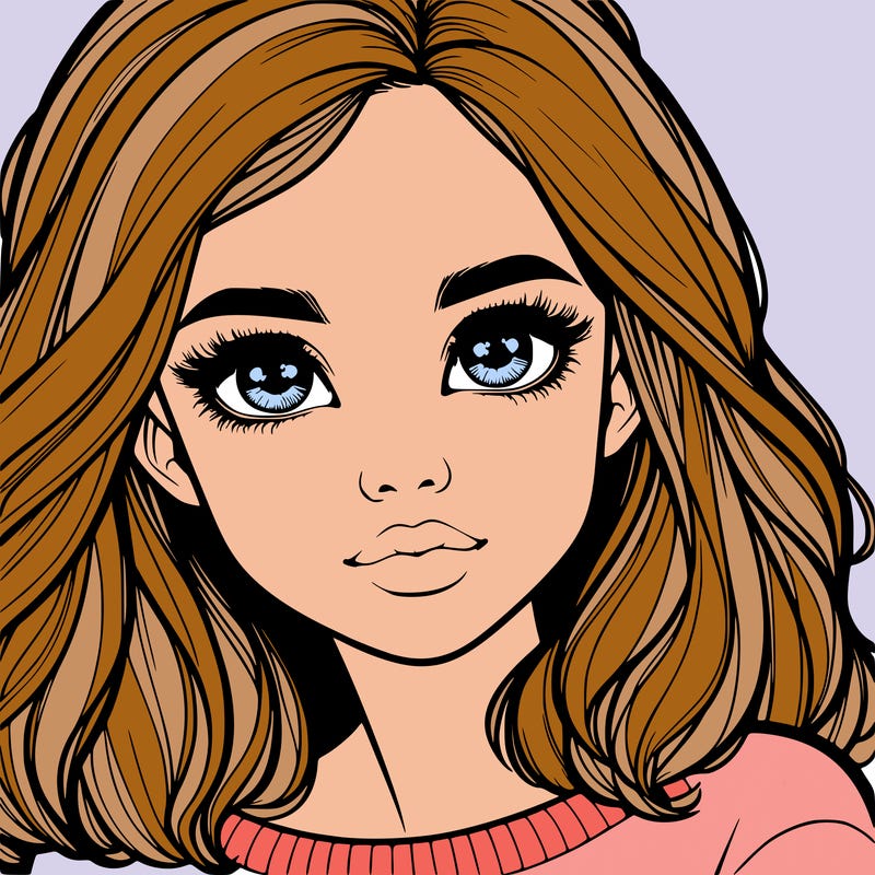realistic girl whith cute eyes
