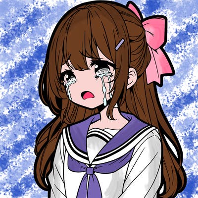 anime girl crying