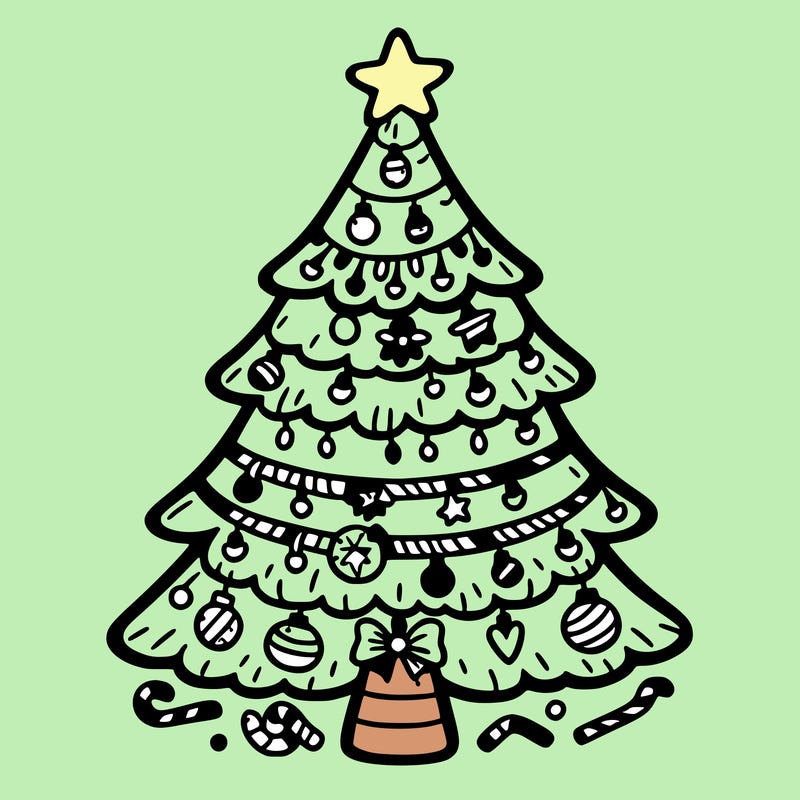 christmas tree with lots of details