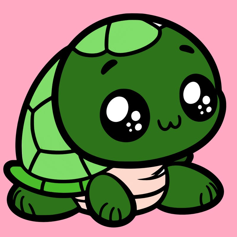 cute little animated turtle