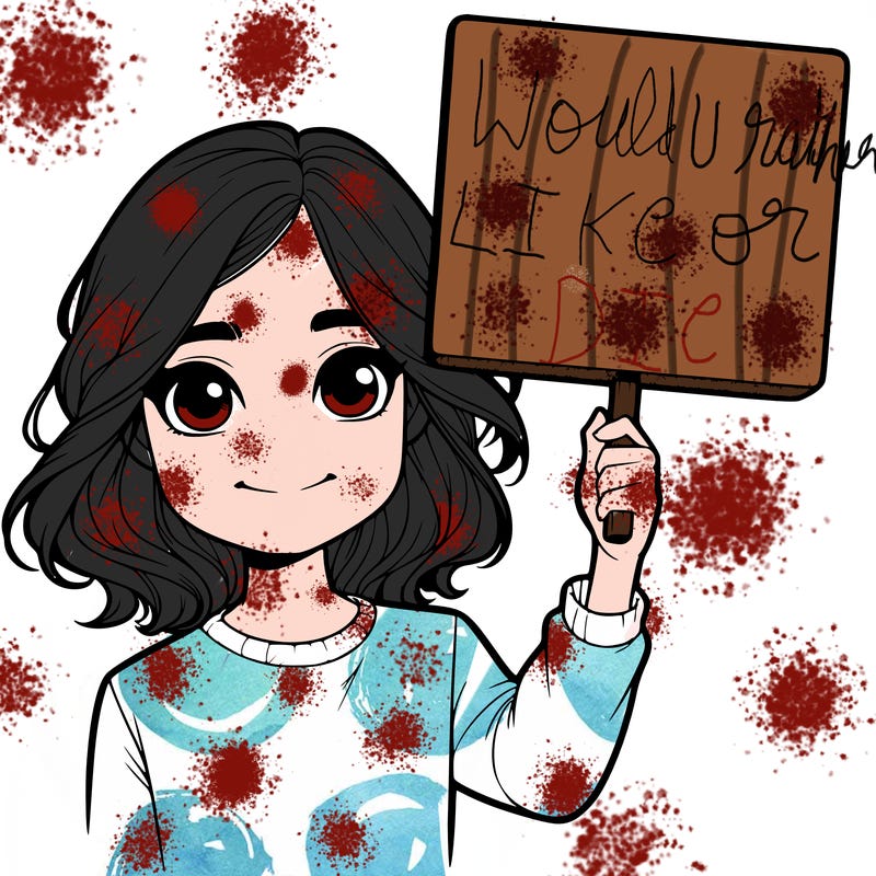 realistic girl holding up a sign
