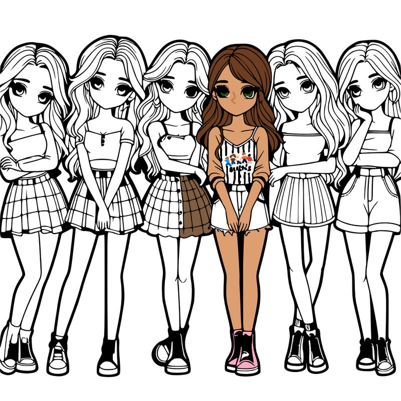 a group of girls realistic