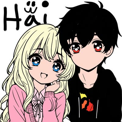 cute anime couple together